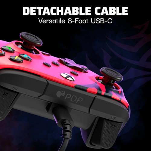 PDP Rematch Enhanced Wired Gaming Controller for Xbox Series X|S & Xbox One | Licensed for Xbox & PC, 2 Mappable Back Buttons, Adjustable Triggers, Audio Controls, Companion App, Gamepad, Spirit Red - color: Spirit Red, style: Controller