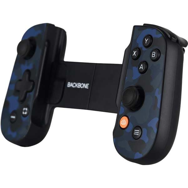 Skinit Decal Gaming Skin Compatible with Backbone One for iPhone Game Controller - Blue Street Camo Design - color: Blue - CAMBPE04
