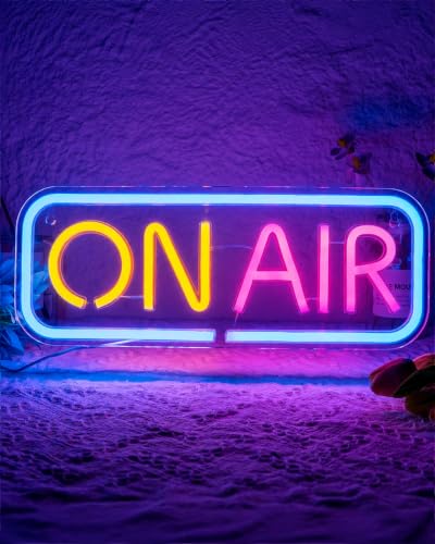 On Air LED Sign for Recording Studio, Light Up On Air Neon Signs for Streaming, Podcast, Gaming Room Decor, Bright Red/White Light for Streamers, USB Powered - color: On Air 3