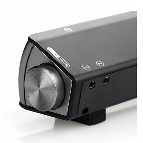 Powerful Portable Soundbar for iMac MacBook PC iPhone Bluetooth 3.0 +EDR, Speakerphone, Powerful 1800mAh Lithium Battery, Super Bass, 3D Stereo Surround Sound 2.0 Channel, Home Cinema System (Black)