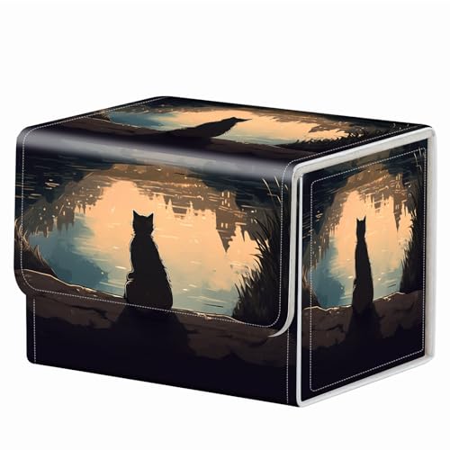 Strong Magnet Card Case Deck Box Mtg Card Box Playing Card Box Magic Deck Box Tcg Up to 200 Cards Creative Pattern Trading Card Storage Box for Collectible Card Games, A Pretty Cat - color: A Pretty Cat