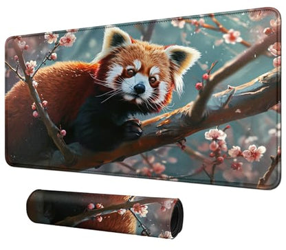 Red Panda for MTG & TCG Playmat Mouse Pad,BFDHGQZC 24" x 14" Game Mat for MTG/RPG/CCG Trading Card Game Playmats Table Mat Perfect for Card Games Video Games Computer Office - color: Red Panda