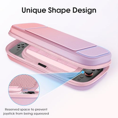 FINTIE Carrying Case for Nintendo Switch 2 (2025), Shockproof Hard Shell Switch 2 Case, Protective Cover Travel Bag with 19 Game Card & 2 Micro SD Card Slots & Inner Pocket, Fantasy Ombre - color: Fantasy Ombre