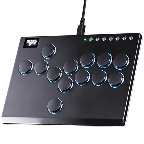 Sehawei Haute42 All Metal Arcade Stick 13Keys All-Button Controller with Custom RGB & Turbo Functions,Arcade Fighting Stick for PC/Ps3/Ps4/Switch/Steam-Supports SOCD - color: M13 Black