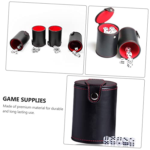 Toddmomy 1 Set Double Layer Leather Dice Cup with Dice Professional Container for Table Games Parties and Family Gatherings Convenient Storage for Easy Rolling