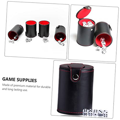 Toddmomy 1 Set Double Layer Leather Dice Cup with Dice Professional Container for Table Games Parties and Family Gatherings Convenient Storage for Easy Rolling