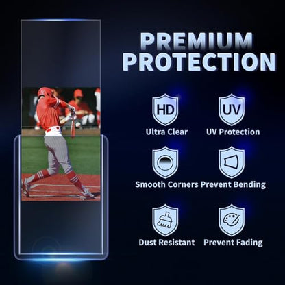 400 Card Sleeves Hard Plastic, Premium Baseball Card Sleeves, 3" x 4" Trading Cards Holder, Sports Football Game Cards Protectors Top Cases (200 Hard Sleeve + 200 Soft Sleeve) - size: 200 Hard Sleeves + 200 Soft Sleeves