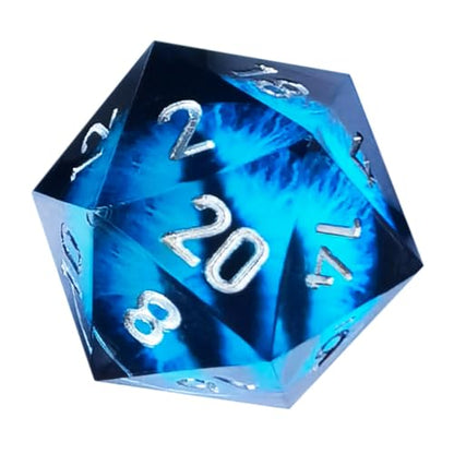 BESCON Dragon's Eye Sharp Edged Polyhedral Dice Set of 7, Handmade Dragon's Eye Dice for Role Playing Game - color: Blue Eye Set