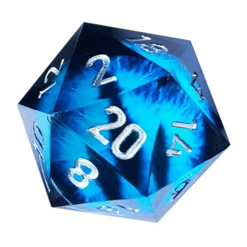 BESCON Dragon's Eye Sharp Edged Polyhedral Dice Set of 7, Handmade Dragon's Eye Dice for Role Playing Game - color: Blue Eye Set