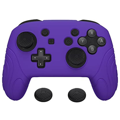 PlayVital Samurai Edition Ergonomic Silicone Skin Protective Case for Nintendo Switch Pro Controller, Soft Anti-slip Controller Grip Protector for Nintendo Switch Pro with Thumb Grip Caps - Purple - color: Purple