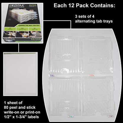 File Organizers - Letter Size, Stackable Trays for Desk - for Office Files, Mail, Documents - 12 Pack, Clear - size: 12 Pack