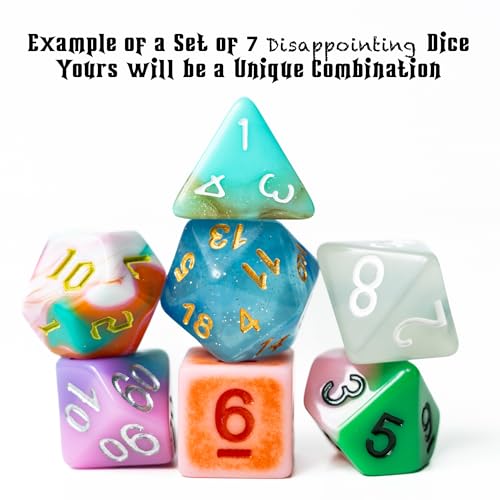 These Dice are Disappointing | Sir GameAlot Set of 7 Random Unremarkable Polyhedral Resin Dice | Dungeons and Dragons (D&D) and Other Role Playing Games (RPG)