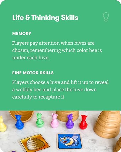 SimplyFun Bee Alert - A Matching Game for Kids That Tests Your Memory and Patience While Learning How to Take Turns - Educational Learning Game - 2 to 5 Players - for Kids Ages 5 & Up - style: Bee Alert