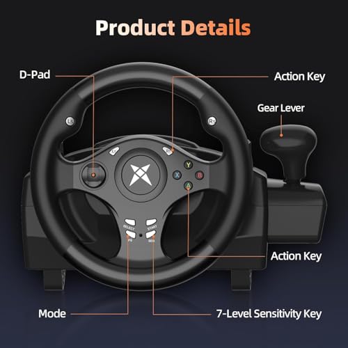 NBCP PC Racing Wheel,F2 Pro 270 Degree Universal USB Car Sim Race Steering Wheel 10.2-inch Gaming Racing Wheel Driving Wheel and Linear Pedals for PC,PS4,PS3,Xbox One,Xbox Series X|S,Switch - color: Black-270 ° PC,PS4,XBOX