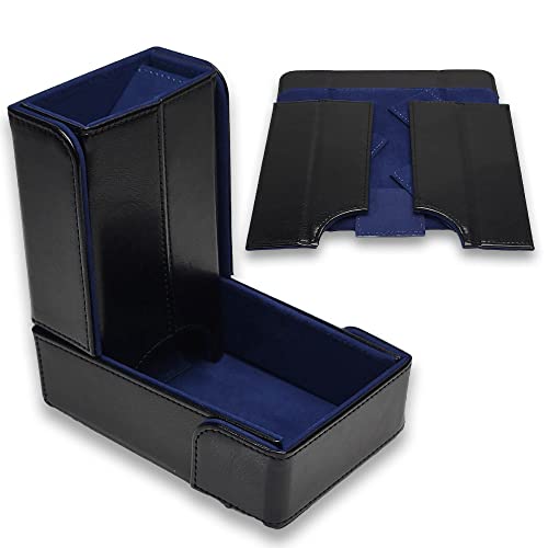 Forged Dice Co. The Keep Compact Foldable Dice Tower with Dice Tray - Strong Magnetic Fittings - Snap-Free Design - Ideal for RPG Players and Dungeon Masters - Easily Store and Transport - Blue - color: Blue