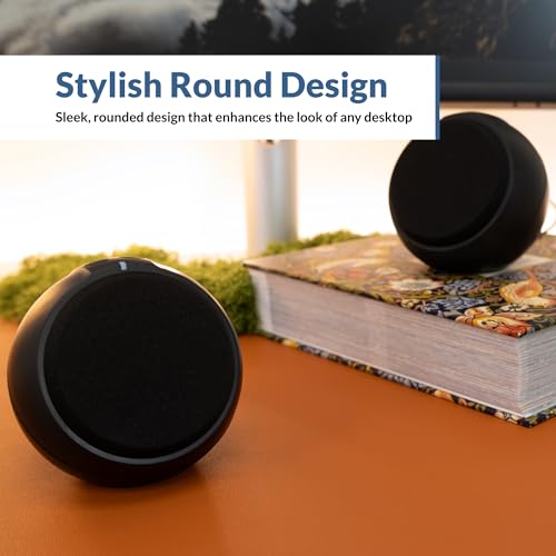 Cyber Acoustics USB-Powered 2.0 Speakers (CA-2110USB) – Modern 2.0 USB C or A Computer Speakers for Desktop PC, 12 Watts Power for Loud Sound, Compatible with PCs and Laptops - style: Sphere USB