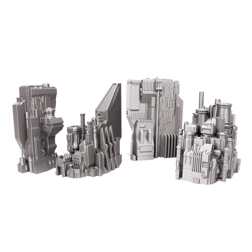 6mm Sci-Fi Cityscape Bundle 4 - Tabletop Terrain for Miniatures Games Such as Epic Battletech Adeptus Titanicus (Bundle 4) - size: Bundle 4 without Hexes