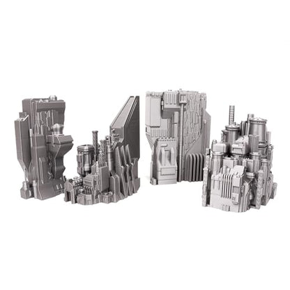 6mm Sci-Fi Cityscape Bundle 4 - Tabletop Terrain for Miniatures Games Such as Epic Battletech Adeptus Titanicus (Bundle 4) - size: Bundle 4 without Hexes