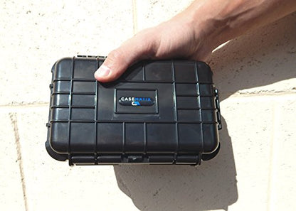 CASEMATIX 8" Waterproof Small Hard Case with Customizable Foam for Portable Electronics, Tools and Accessories - Hard Shell Small Plastic Case with Pre-Diced Travel Case Foam Interior - size: 8"
