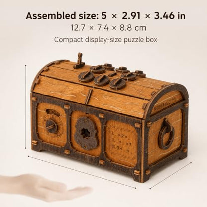 WOODEN.CITY Treasure Chest Puzzle Box for Adults – 3D Wooden Puzzles Mystery Box Brain Teaser & Escape Room Game with Secret Opening (165 Pieces, Gift Idea)