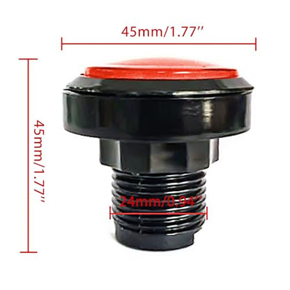 푸시 버튼 마이크로 스위치 46mm 원형 DC 12V LED 조명 아케이드 비디오 게임용 2개 레드 - color: 레드