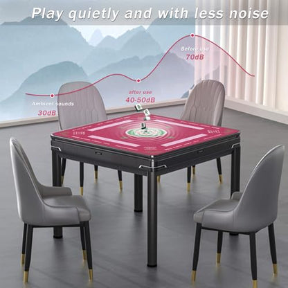 2F22E Mahjong Mat, Noise Reduction Non-Slip Mahjong Mat for Table, 32.4 * 32.4 Inch Mahjong Table Mat for Poker, Board Games Table Mat, Card Games, Tile Games, Dominoes (Pink) - color: Pink