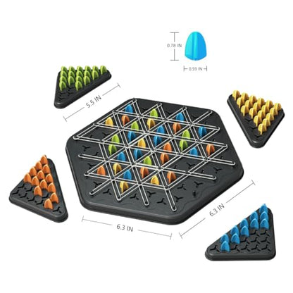 Chain Triangle Chess Game, Geometric Chess Game, Board Games for Family Night, Family Games for Kids and Adults, 2 to 4 Players