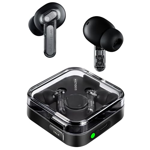 Nothing Ear (3) Wireless Earbuds Super Mic 45dB Hybrid Active Noise Cancelling Bluetooth Headphones Hi-Res 6 Mics, 12mm Dynamic Bass Boost, Dual Connect ANC Sport Ear Buds for iPhone Android, Black - color: Black