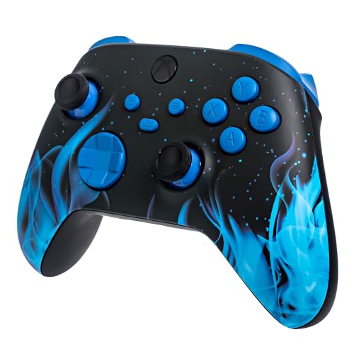 Crazy Controllerz Customz Series Custom Wireless Controller for Xbox One Series X S PC - Blue Flames Design - color: XS BLUE FLAMES