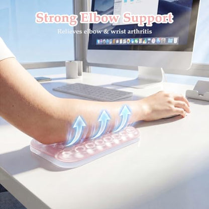Ospelelf Gel Elbow Rest Pad for Desk, Arm Wrist Rest Pad Support for Keyboard and Mouse, Ergonomic Computer Wrist Support for Typing Pain Relief, Pink - style: Light Pink
