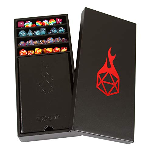 Forged Dice Co. Citadel Dice Tray, Tower and Storage - Perfect for DnD and RPG Gaming - color: Red