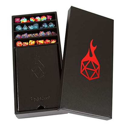 Forged Dice Co. Citadel Dice Tray, Tower and Storage - Perfect for DnD and RPG Gaming - color: Red