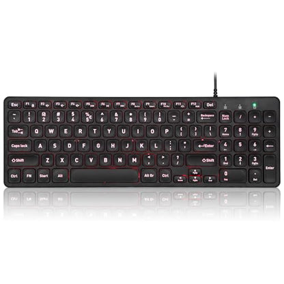 Perixx PERIBOARD-333RGB Wired Backlit USB Keyboard- X Type Scissor Keys - Compact 14.25x4.57x0.83 Inches - Big Print Letters - RGB Backlit - US English - style: Wired Backlit