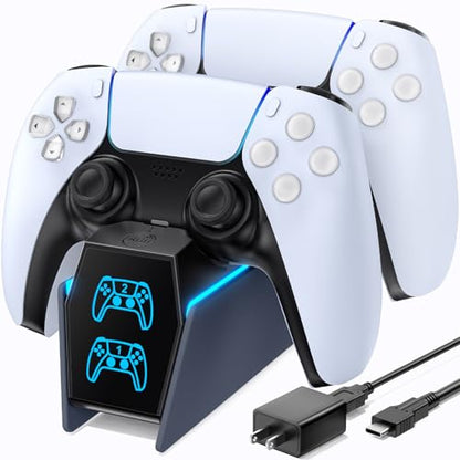 OIVO P5 Controller Charger with Fast Charging AC Adapter, P5 Controller Charging Station Stand for Play Station 5, Docking Station Replacement for PS 5 Accessories Kits, Gray - color: Gray