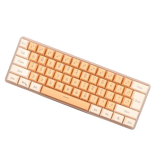ZJchao Mini Keyboard, Gaming Keyboard 60 Percent 61 Keys Keyboard Wired Gaming Keyboard RGB Imitated Mechanical Compact for Typist (Yellow Orange) - size: Yellow Orange