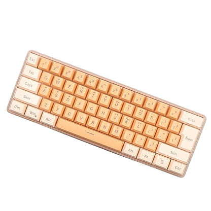 ZJchao Mini Keyboard, Gaming Keyboard 60 Percent 61 Keys Keyboard Wired Gaming Keyboard RGB Imitated Mechanical Compact for Typist (Yellow Orange) - size: Yellow Orange