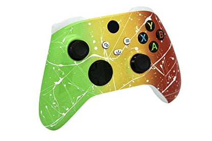 Hand Airbrushed Fade Custom Controller Compatible with Xbox Series X/S & Xbox One (Series X/S Rasta Fade White Drip) - color: Series X/S Rasta Fade White Drip