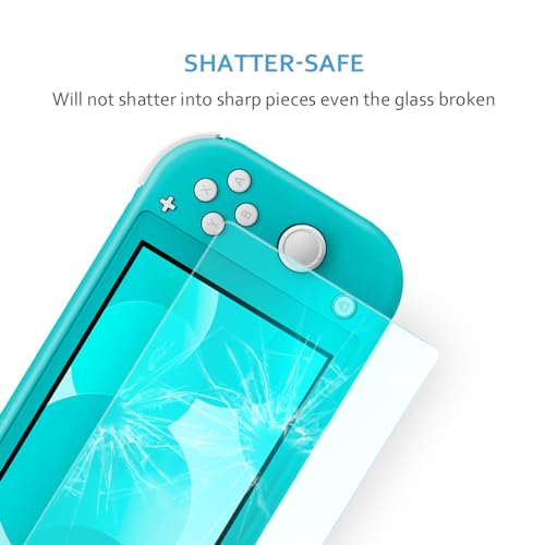 TJS Screen Protector for Nintendo Switch Lite Model 2019 5.5" (Clear) | 2 Pack Tempered Glass Screen Protector Works While Docking 0.3mm Thickness/Bubble Free/Ultra Clear/9H Hardness/Anti-Scratch - size: Nintendo Switch Lite 5.5''