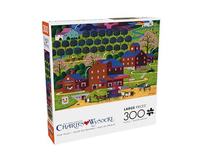 Buffalo Games – Plum Valley - Charles Wysocki - 300 Oversized Piece Jigsaw Puzzle Larger Shapes - Great for Adults, Seniors, Easy to Grip
