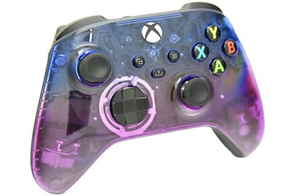Wireless Custom Controller Compatible with PC, Windows 10+, Series X/S & One (Series X/S Clear Blue & Purple) - color: Series X/S Clear Blue & Purple