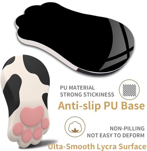L-SPOUTTO Ergonomic Mouse Pad with Wrist Rest,Cute Mouse Pad Wrist Support | Cat Paw Comfortable Massage Design,Computer Pain Relief Mousepad with Non-Slip PU Base for Desk Laptop Gaming,Cow - color: Cow