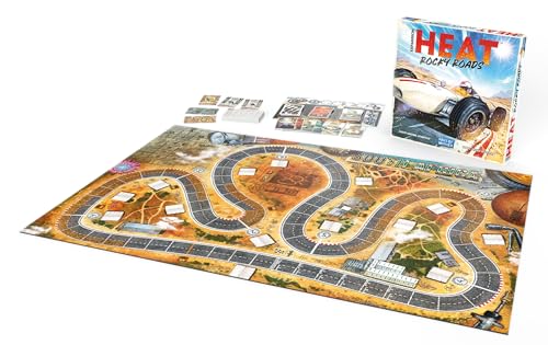 Heat: Rocky Roads Board Game Expansion | New Tracks & Mechanics, 1966 Championship Season, Strategy Game for Kids & Adults, Ages 10+, 1-7 Players, 60 Mins