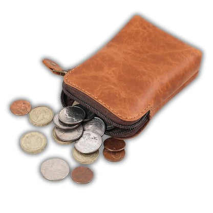 Premium Full-Grain Leather Playing Card Case, Zippered Card Deck Holder for Poker & Bridge Cards, Travel Card Organizer, Secure Multi-Purpose Wallet, Leather Storage Pouch (Tan) - color: Tan