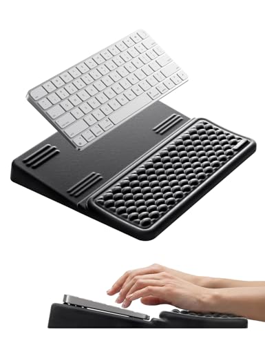 Vaydeer Keyboard Wrist Rest, Keyboard Stand with Wrist Support, Soft Memory Foam Ergonomic Riser for 60%-65% Keyboard Holder Tilt Lift for Carpal Tunnel, Office Gaming Computer Typing Hand Arm Cushion - color: Black, size: Medium Wide