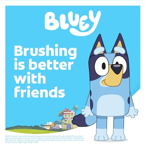 Colgate Kids Bluey Toothbrush and Kids Toothpaste Gift Set, Includes Bluey-Themed Battery Toothbrush, 2 Bubblegum Flavored Fluoride Toothpastes, and 2 Manual Toothbrushes - style: Bluey