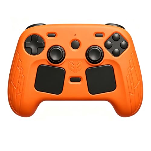 High-Elastic Silicone Protective Case for Steam Controller 2026 Anti-Slip Skin-Friendly Dustproof Anti-Scratch Shock-Absorbing Impact-Resistant Washable Full Cover Shell with 2 Joystick Caps (White) - color: White