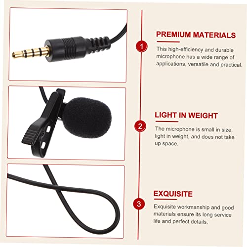 Kisangel 2pcs Professional Lapel Microphone USB Mic Holder for Laptop Interview Collar Amplifier
