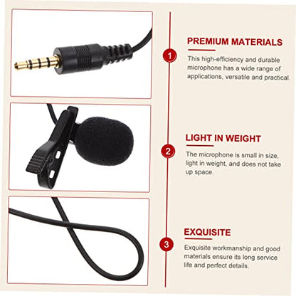 Kisangel 2pcs Professional Lapel Microphone USB Mic Holder for Laptop Interview Collar Amplifier