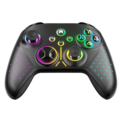 Nonbliep LED Wireless for Xbox Controller, Compatible with Xbox Series X|S, Xbox One, Windows 10/11, Gaming Controller with Turbo, Macro, 3.5mm Audio Jack, Dual Vibration White