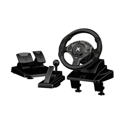 DOYO F9 Pro 900° Gaming Steering Wheel with H-Shifter & Linear Pedals, Hall Effect Precise Linear Steering, Dual Mode Switch, Adjustable Tilt Height Sim Racing Wheel for PC PS3 Truck Drift Games - color: Black-270/450/900° Sequential Shifter